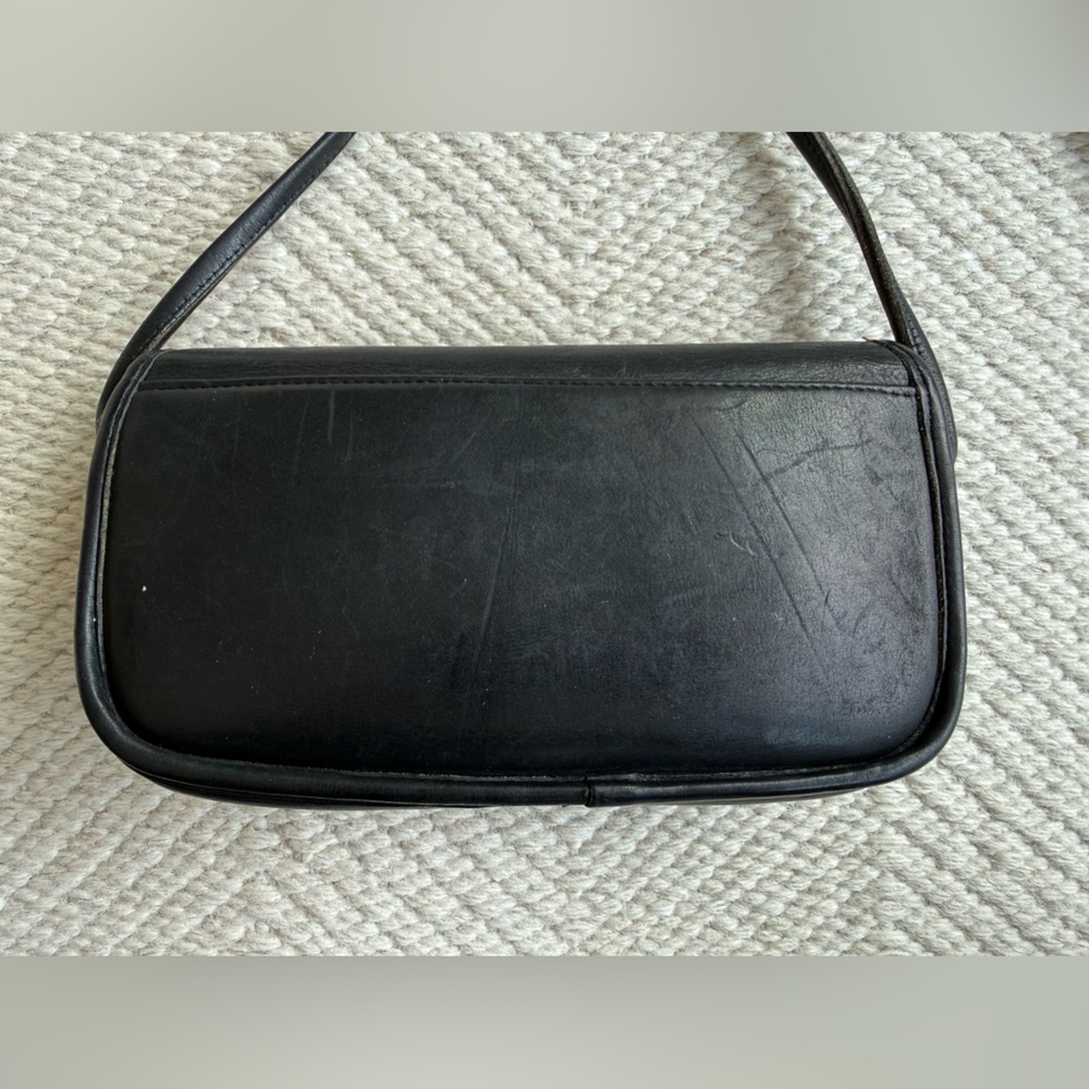 Vintage Coach Dinky Crossbody Bag Black Leather Turlock - Picture 3 of 13